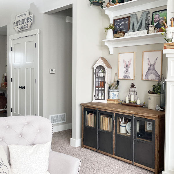 Three-Tiered Distressed House Cabinet