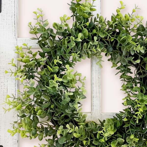2-in-1 Hinged Dutch Window with Eucalyptus Wreath