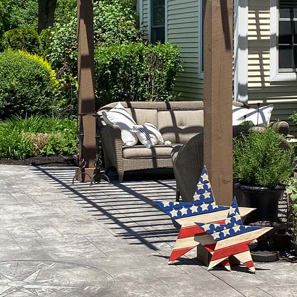 Large Patriotic Wooden Stars, Set of 2
