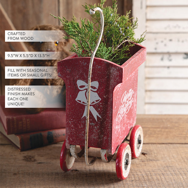 Christmas Pull-A-Long Wood Wagon