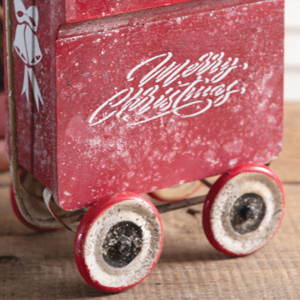 Christmas Pull-A-Long Wood Wagon