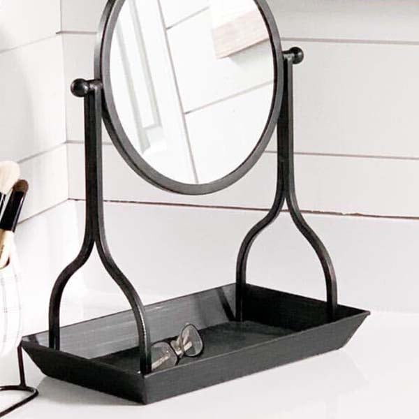 Round Vanity Mirror With Tray