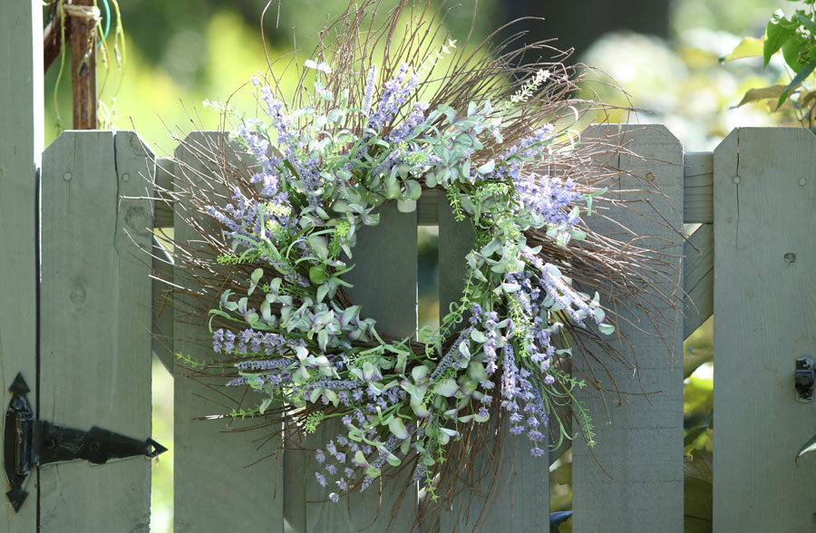 Lavender With Mixed Greenery Wreath, Pick Your Size