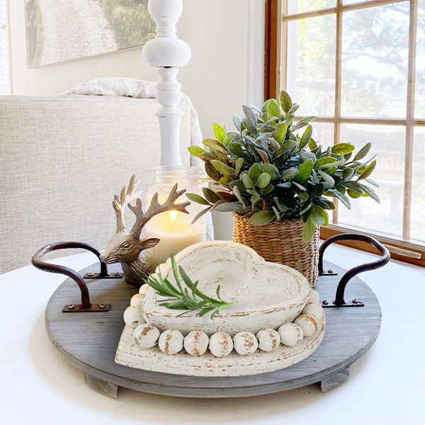 Clay Heart Bowl with Removable Beaded Garland