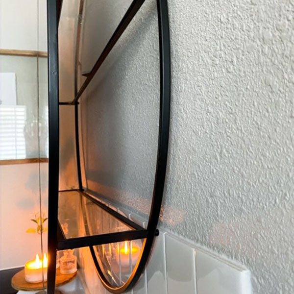 Round Storage Mirror | Modern Farmhouse