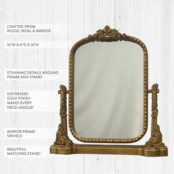 Ornate Gleaming Vanity Mirror