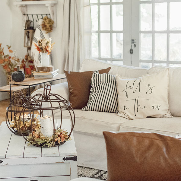 Metal Pumpkin Lanterns, Set of 2