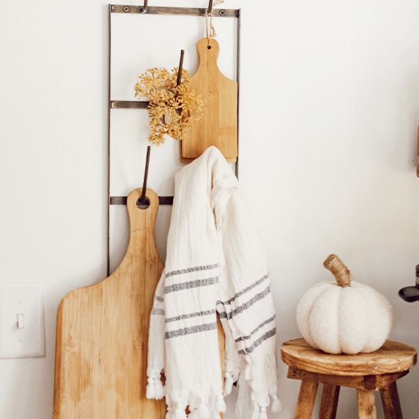 Antique Brass Blacksmith Wall Mug Rack