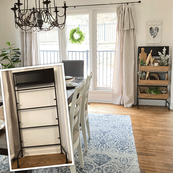 Contemporary Storage Cabinet with Wood Cubbies