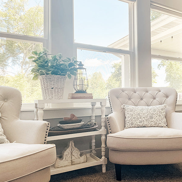 Three Tier Whitewashed Spindle Side Table