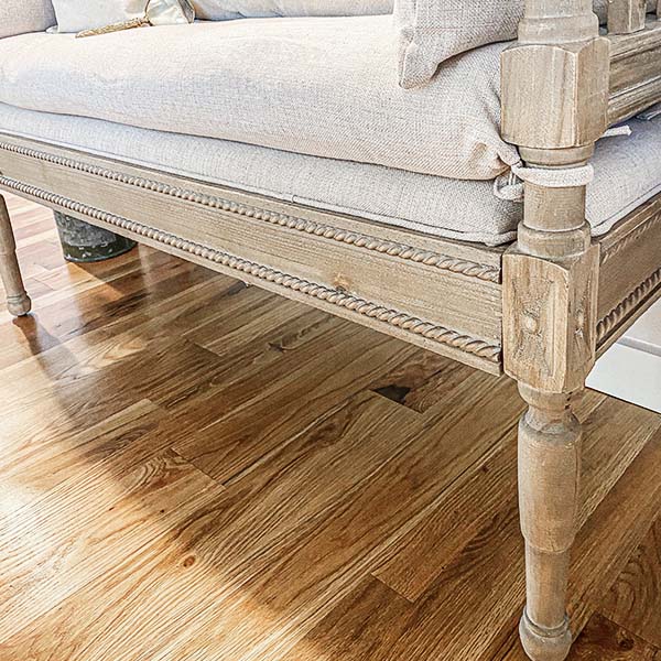 Traditional Cushioned Bench with Arms