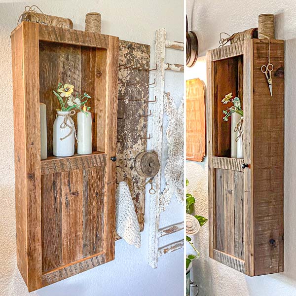Wall Cabinet with Reclaimed Wood Frame