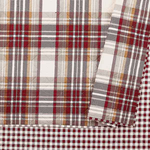Reversible Red Plaid Bedding Set, Pick Your Size