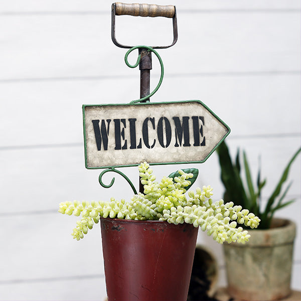 Distressed Welcome Garden Stake, Pick Your Style