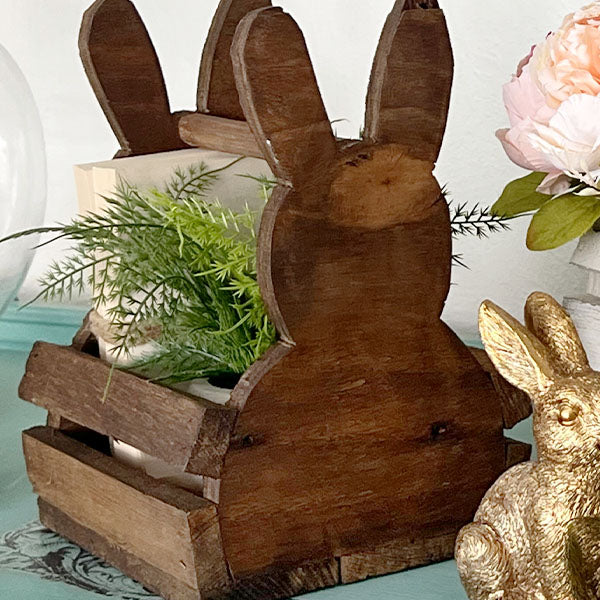 Wooden Bunny Basket, Pick Your Style