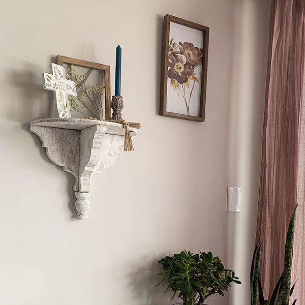 Handmade Wood Corbel Wall Shelf