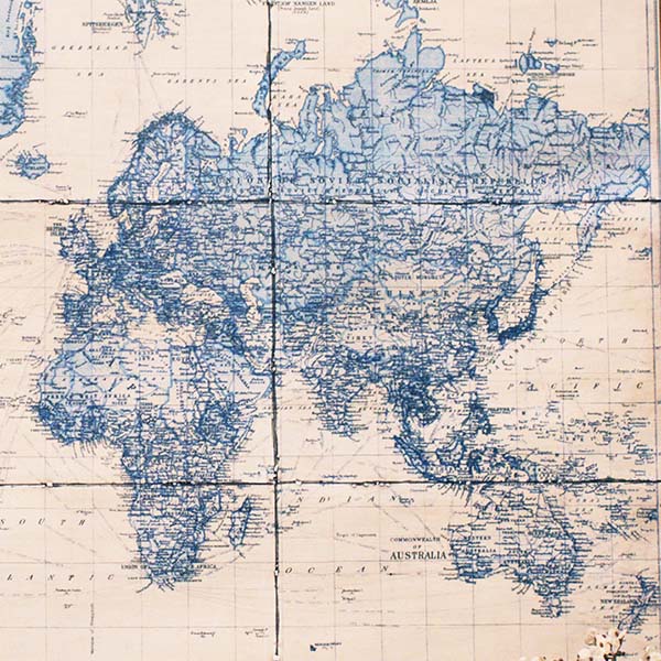 36 Inch Vintage Inspired  Wall Map