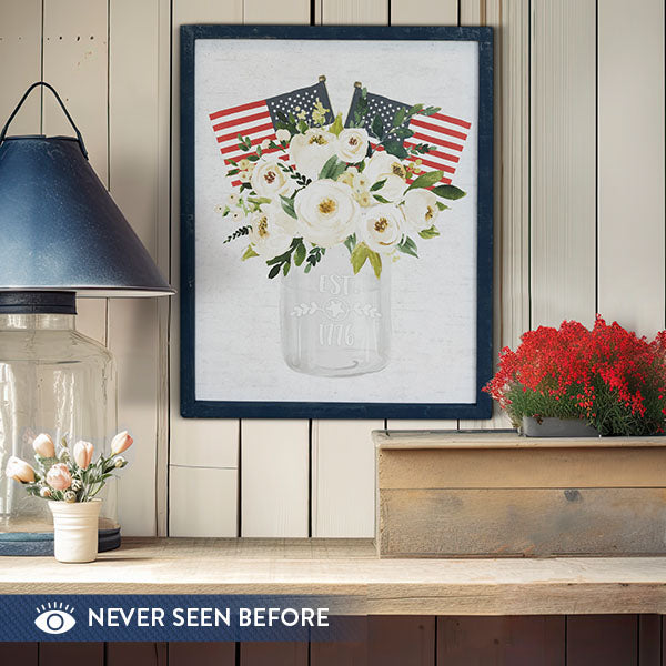 Patriotic  Flower Bouquet Sign