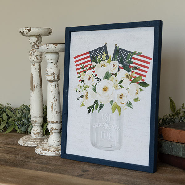 Patriotic  Flower Bouquet Sign