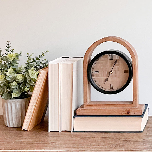 Eclectic Wooden Tabletop Clock