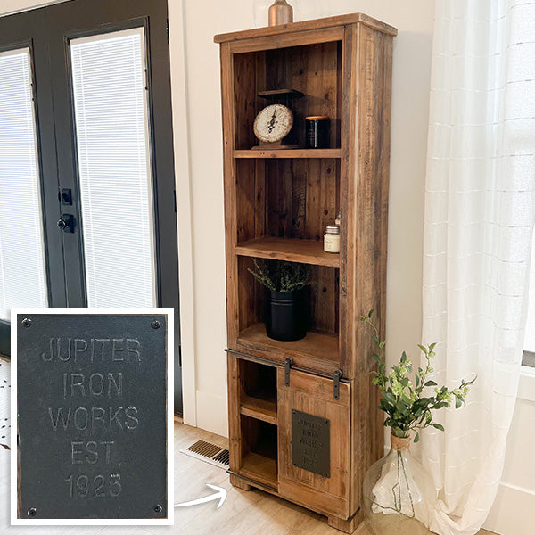 67 Inch Tall Wood Cabinet with Sliding Door