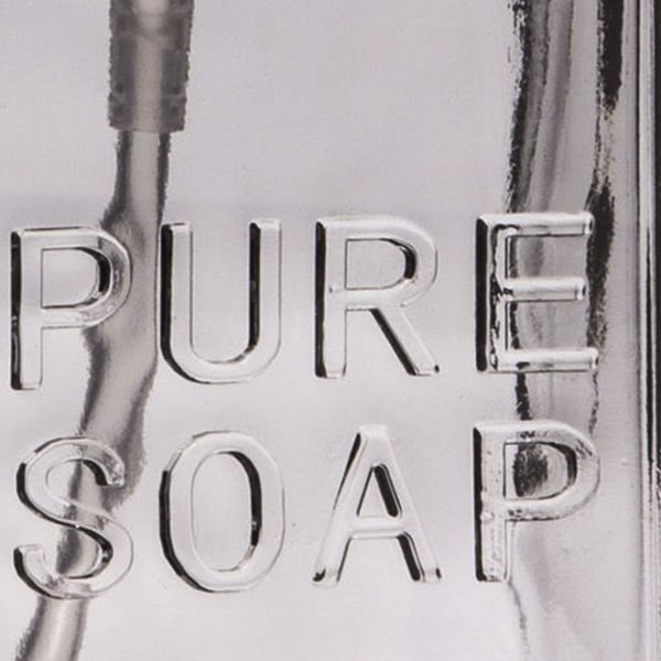 Embossed Glass Soap Pumps, Set of 2