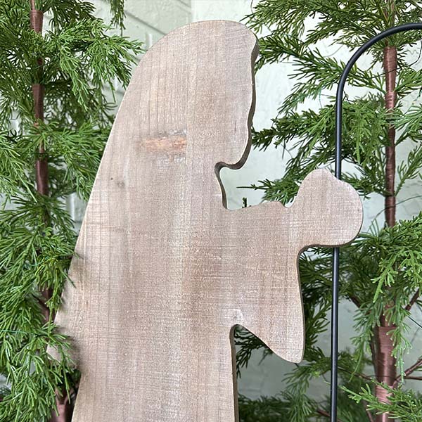 30 Inch Distressed Wooden Nativity with Stand