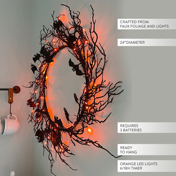 Light Up  Bat Wreath