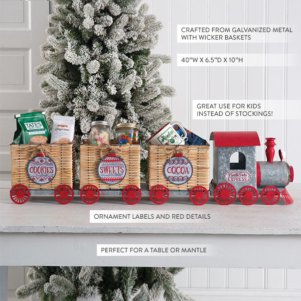 40 Inch Long North Pole Express Train with Baskets