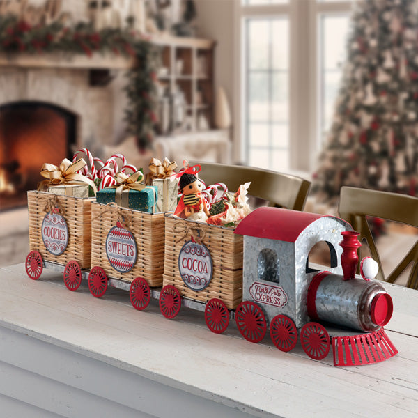40 Inch Long North Pole Express Train with Baskets