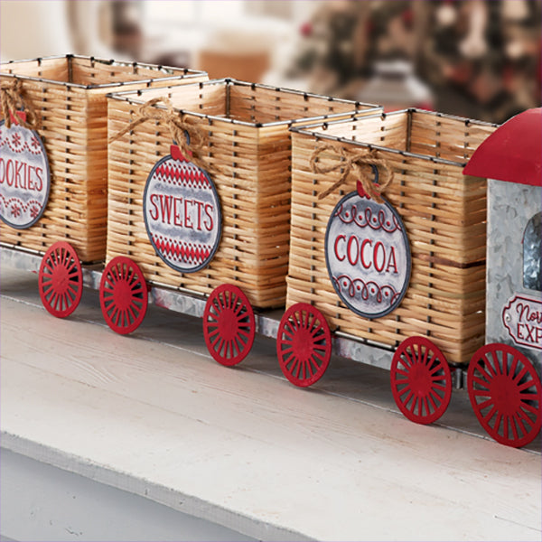 40 Inch Long North Pole Express Train with Baskets