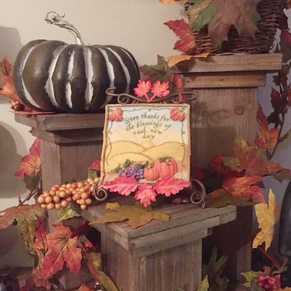 Distressed Wood Pedestal Column Risers, Set of 3