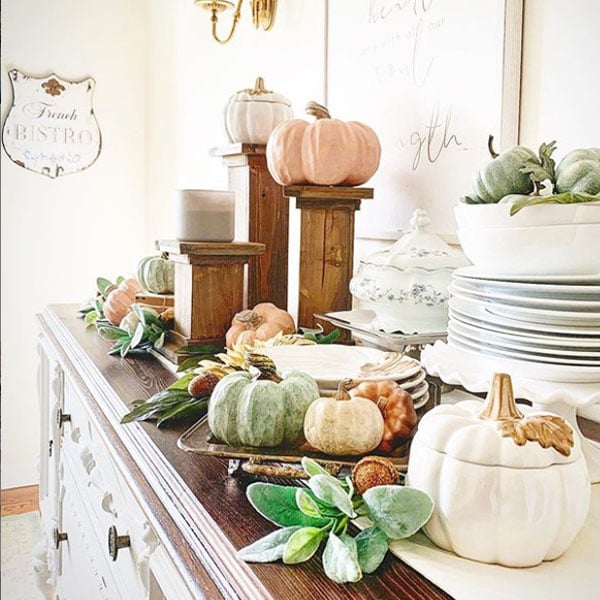 Distressed Wood Pedestal Column Risers, Set of 3