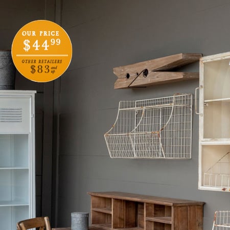 Oversized Wooden Clothespin Shelf, Pick Your Size