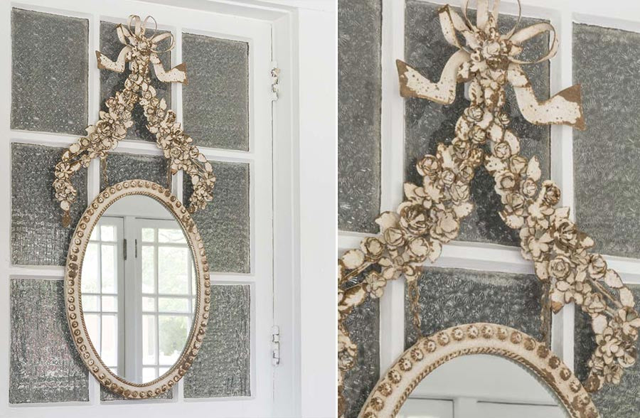 Ornate Flower Garland Mirror