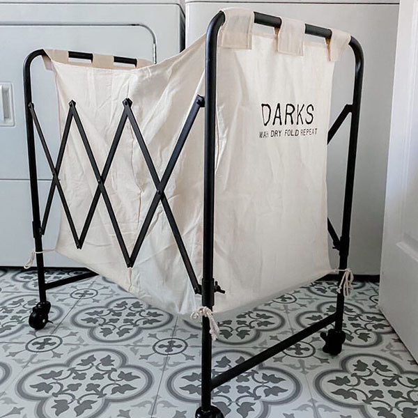 HUGE Whites And Darks Rolling Laundry Cart | DES Exclusive