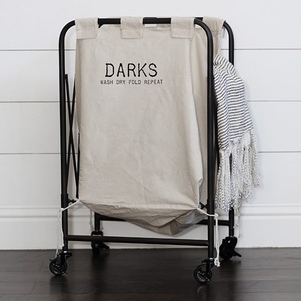 HUGE Whites And Darks Rolling Laundry Cart | DES Exclusive