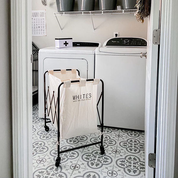 HUGE Whites And Darks Rolling Laundry Cart | DES Exclusive
