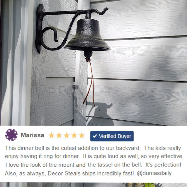 Cast Iron Dinner Bell with Bracket
