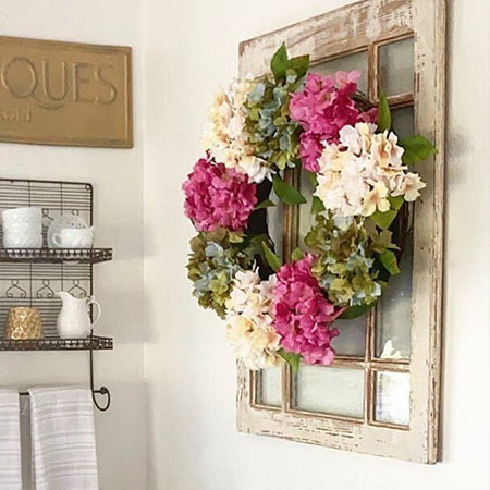 26" Hydrangea and Magnolia Leaf Wreath