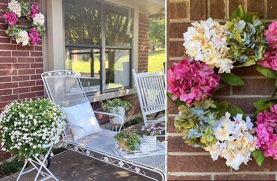 26" Hydrangea and Magnolia Leaf Wreath