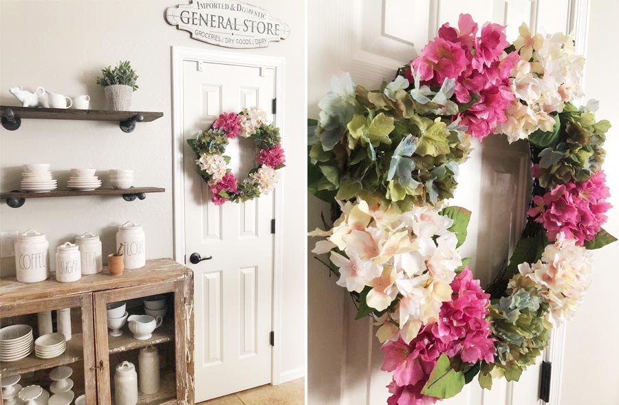 26" Hydrangea and Magnolia Leaf Wreath
