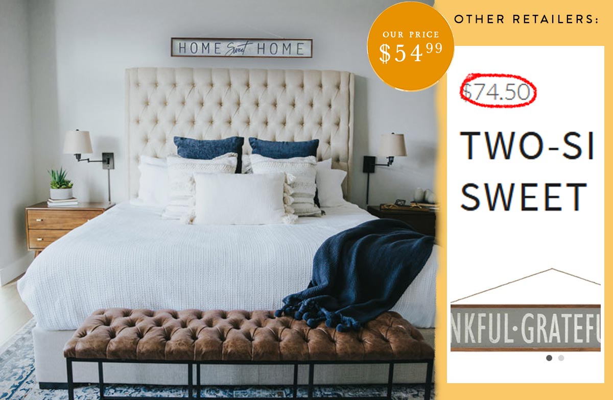 45 Inch Long Wooden Framed Reversible Sign, 2 in 1