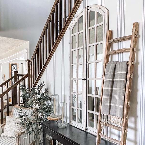 Oversized Arch Floor Window Mirror