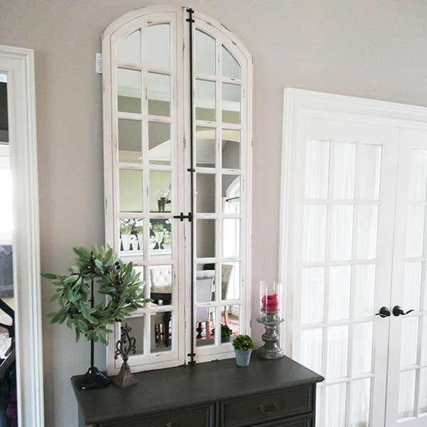 Oversized Arch Floor Window Mirror