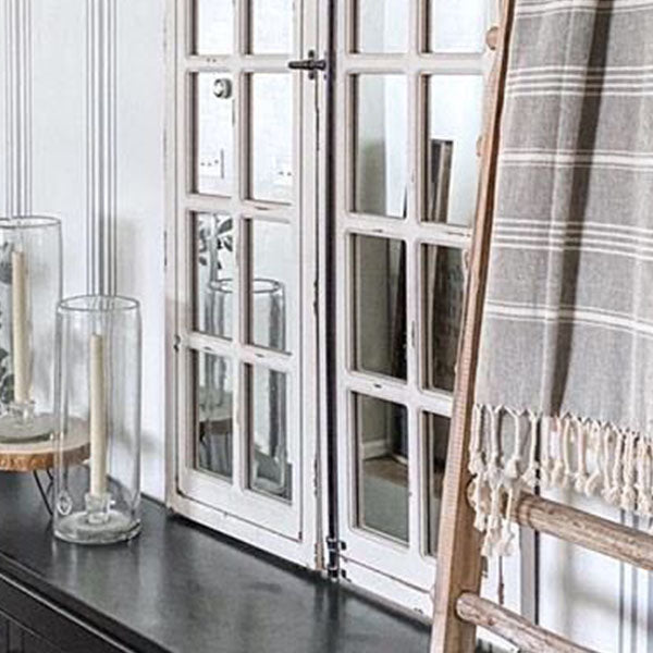 Oversized Arch Floor Window Mirror