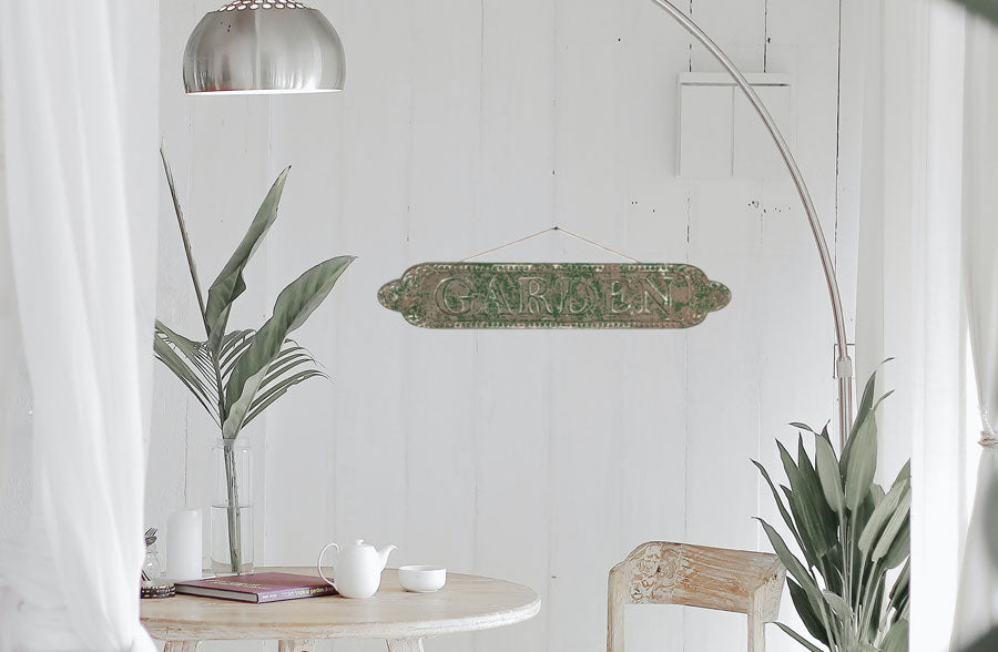 Distressed Green Garden Plaque