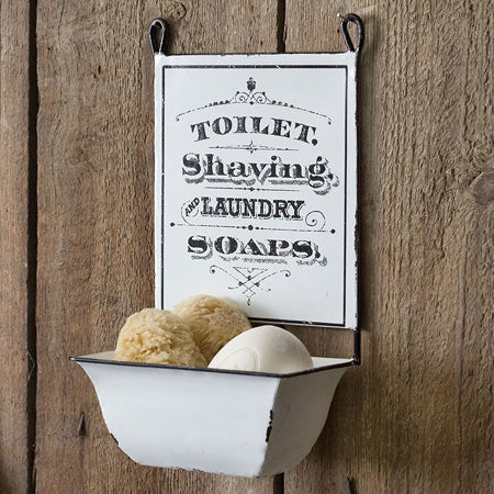 Distressed Enamel Toiletries Wall Caddy