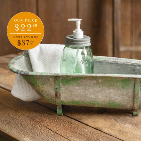 Green Distressed Antique Bathtub