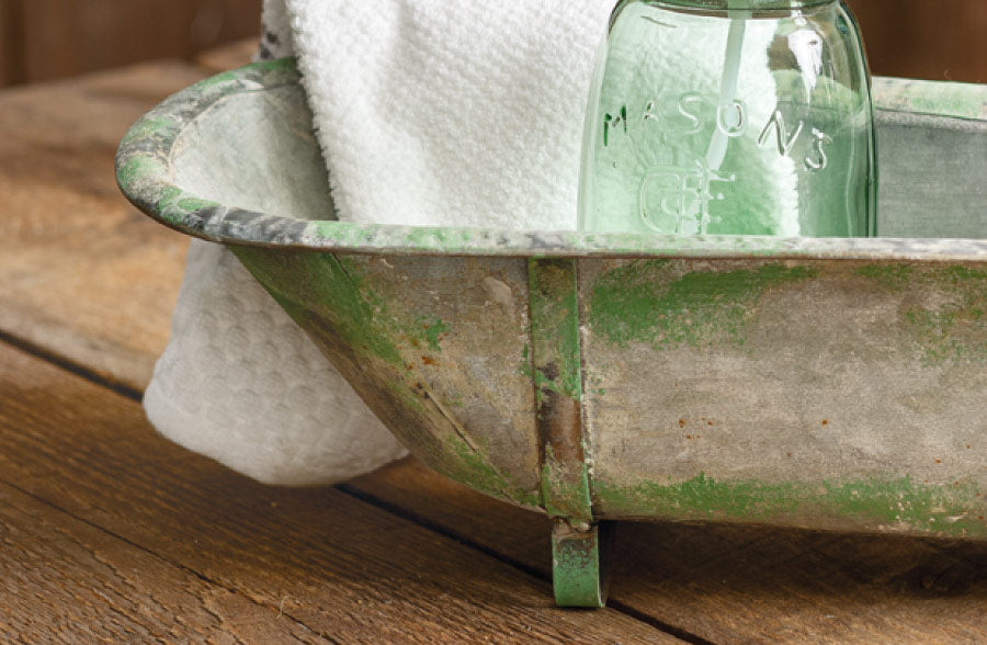 Green Distressed Antique Bathtub